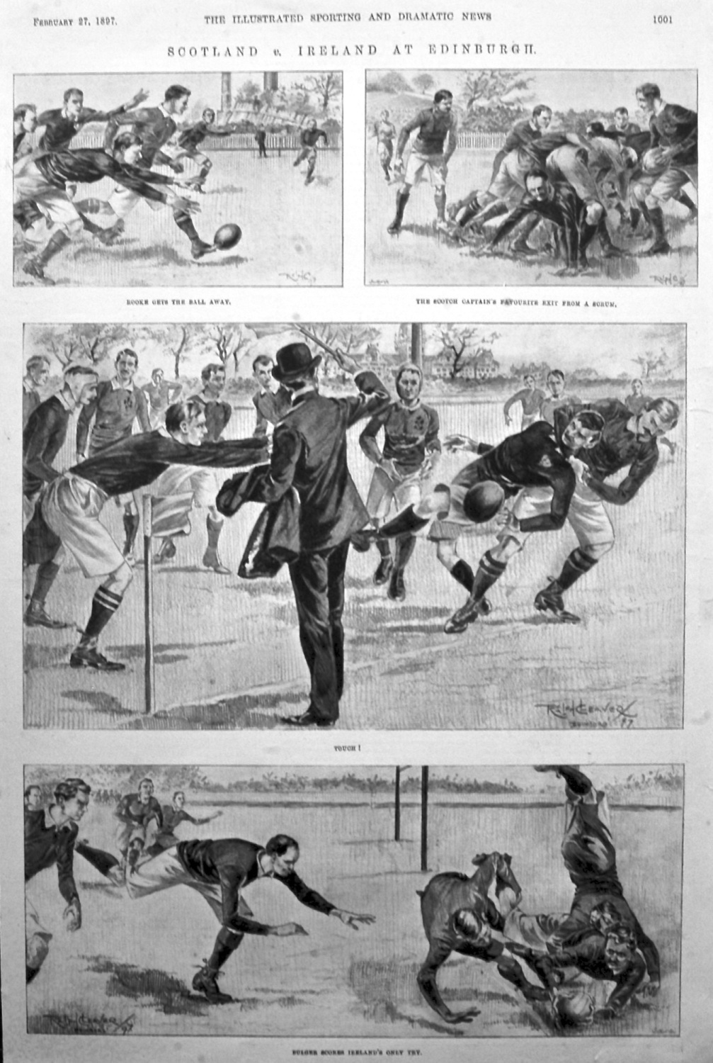 Scotland v. Ireland at Edinburgh. (Rugby)  1897.