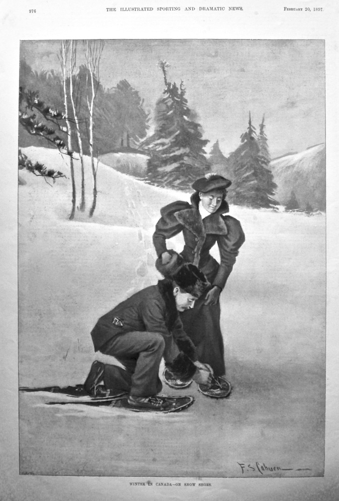 Winter in Canada - On Snow Shoes. 1897.