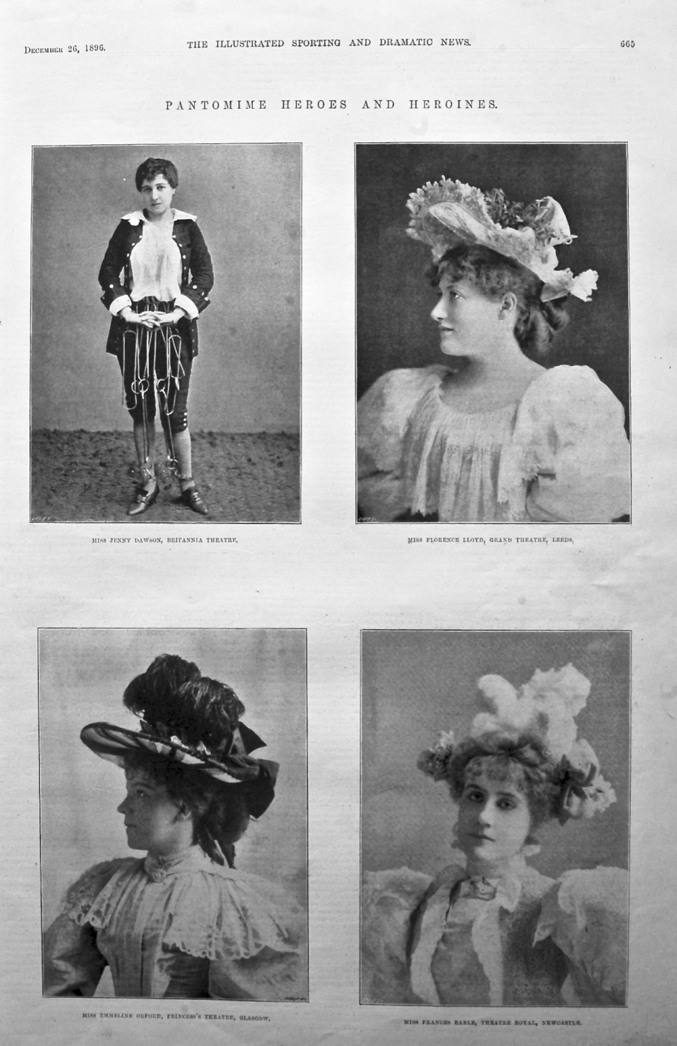 Pantomime Heroes and Heroines. 1896.