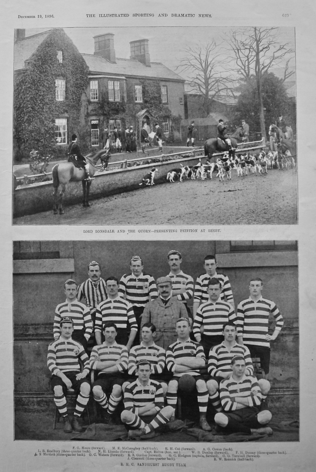 R. M. C. Sandhurst Rugby Team. 1896.