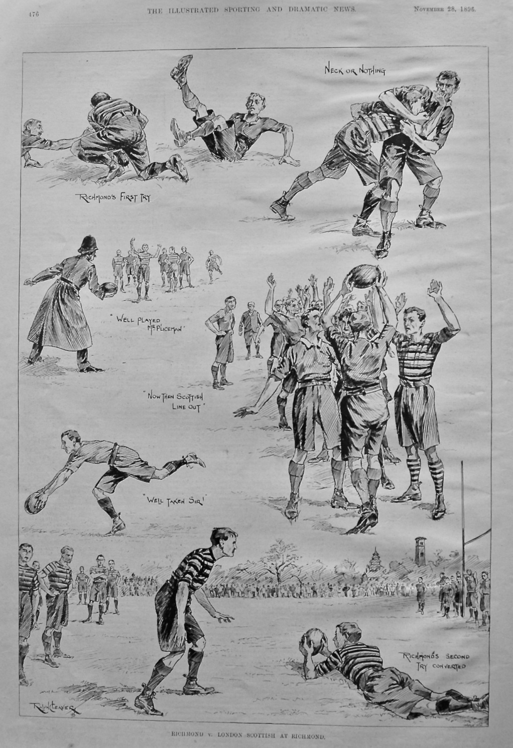 Richmond v. London Scottish at Richmond.  (Rugby) 1896.
