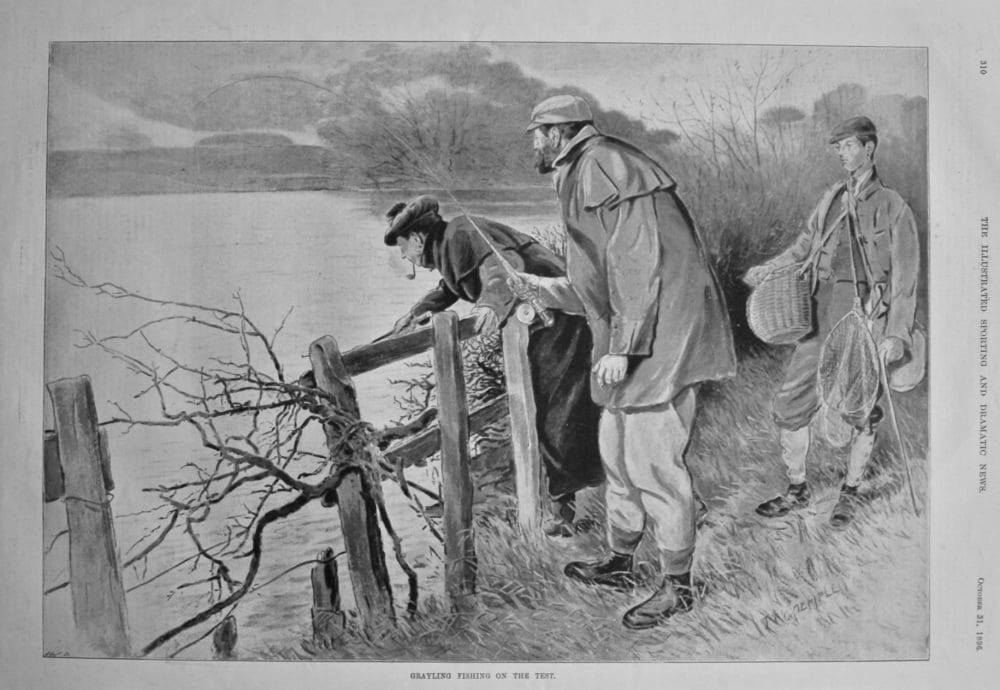 Grayling Fishing on the Test.  1896.