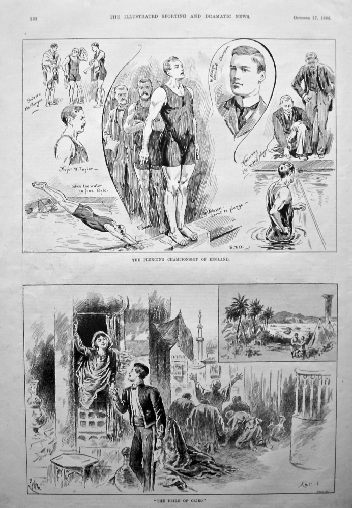 The Plunging Championship of England. &  "The Belle of Cairo."  1896.