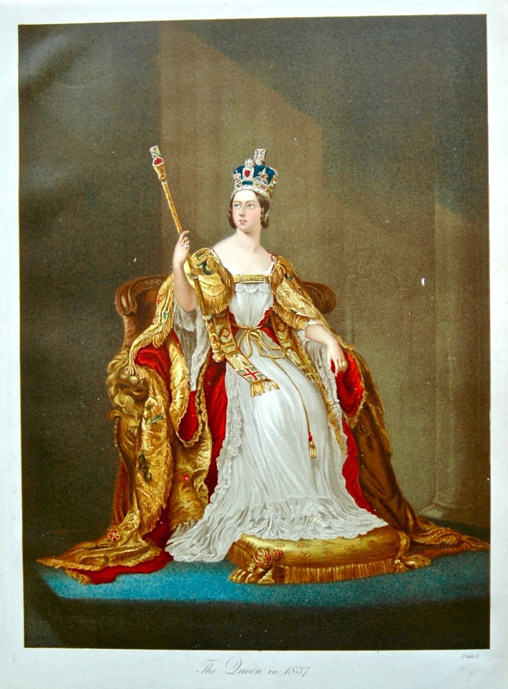 Queen Victoria. (Colour Portrait) 1837.