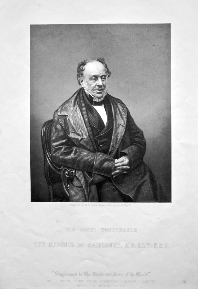 The Right Honourable The Marquis of Salisbury, K.G., L.L.D., F.R.S. 1858c.