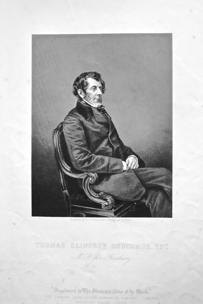 Thomas Slingsby Duncombe, Esq.  M.P. for Finsbury.  1858c.