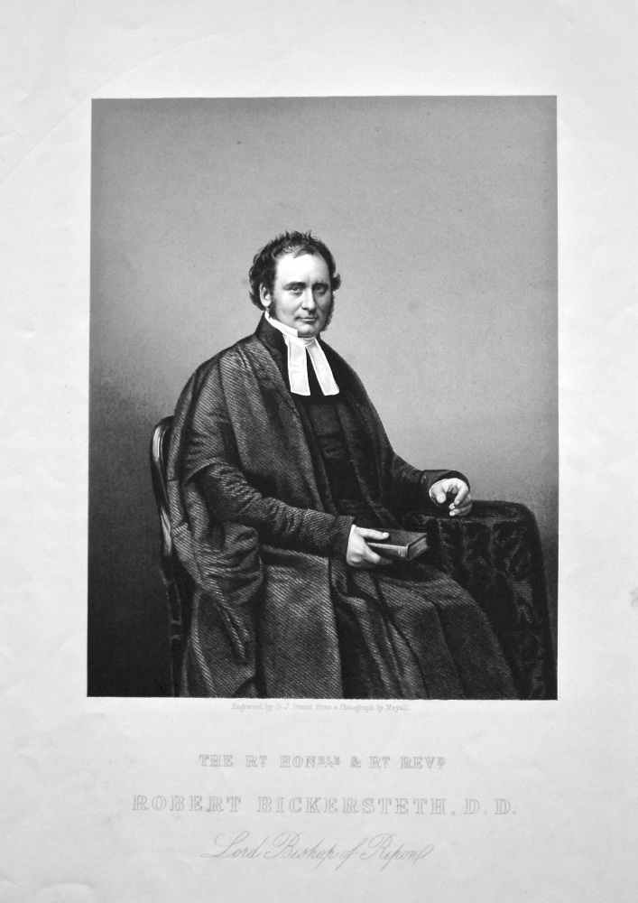The Right Honourable & Rt. Rev. Robert Bickersteth, D.D.  Lord Bishop of Ripon.  1858c.