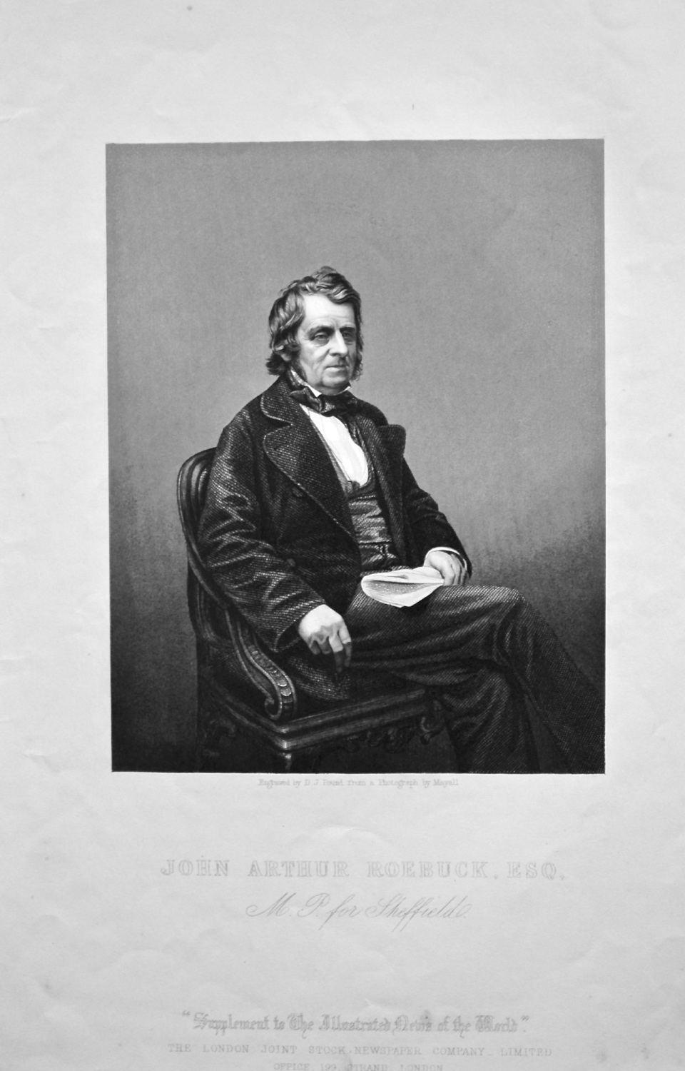 John Arthur Roebuck, Esq. MP. for Sheffield.  1858c