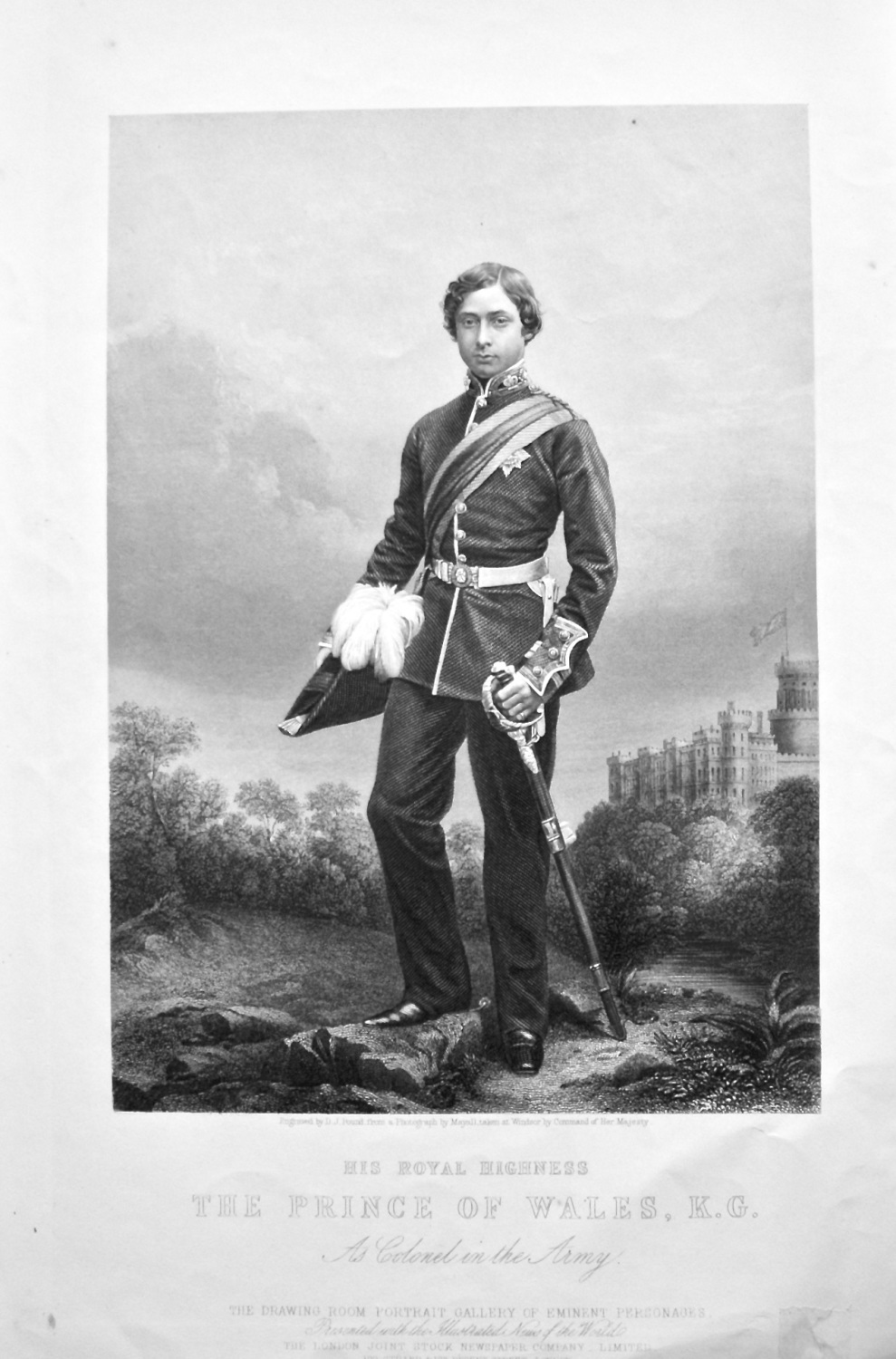 His Royal Highness The Prince of Wales, K.G. A Colonel in the Army.  1858c.