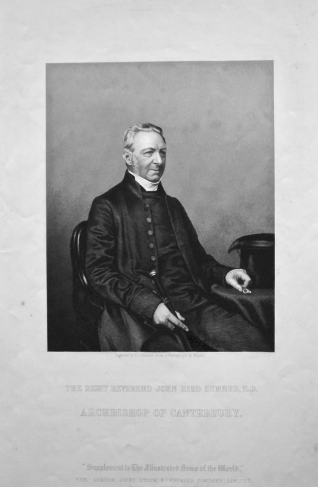 The Right Reverend John Bird Sumner, D.D.  Archbishop of Canterbury. 1858c.
