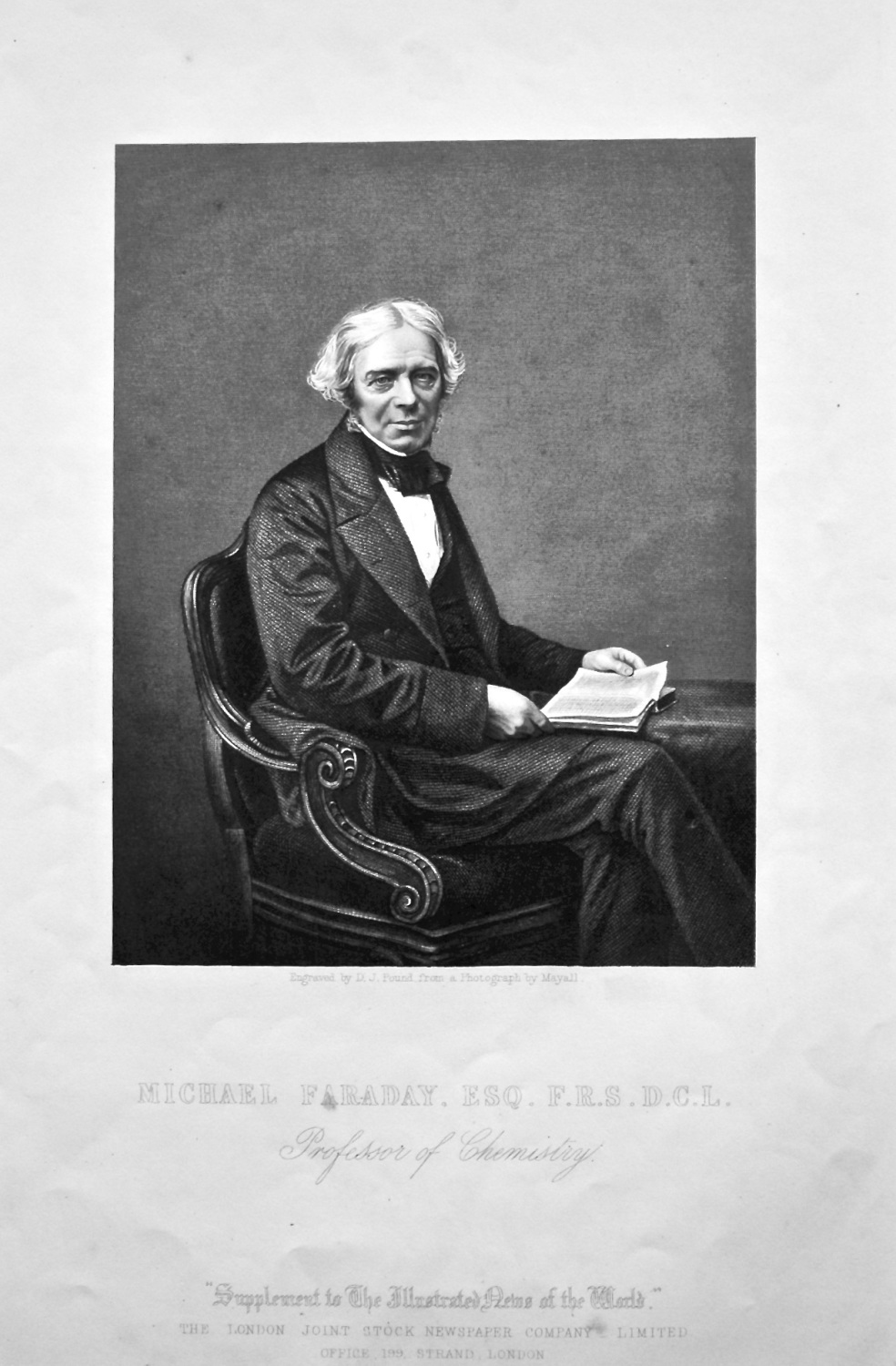 Michael Faraday, Esq.  F.R.S.  D.C.L.  Professor of Chemistry.  1858c.