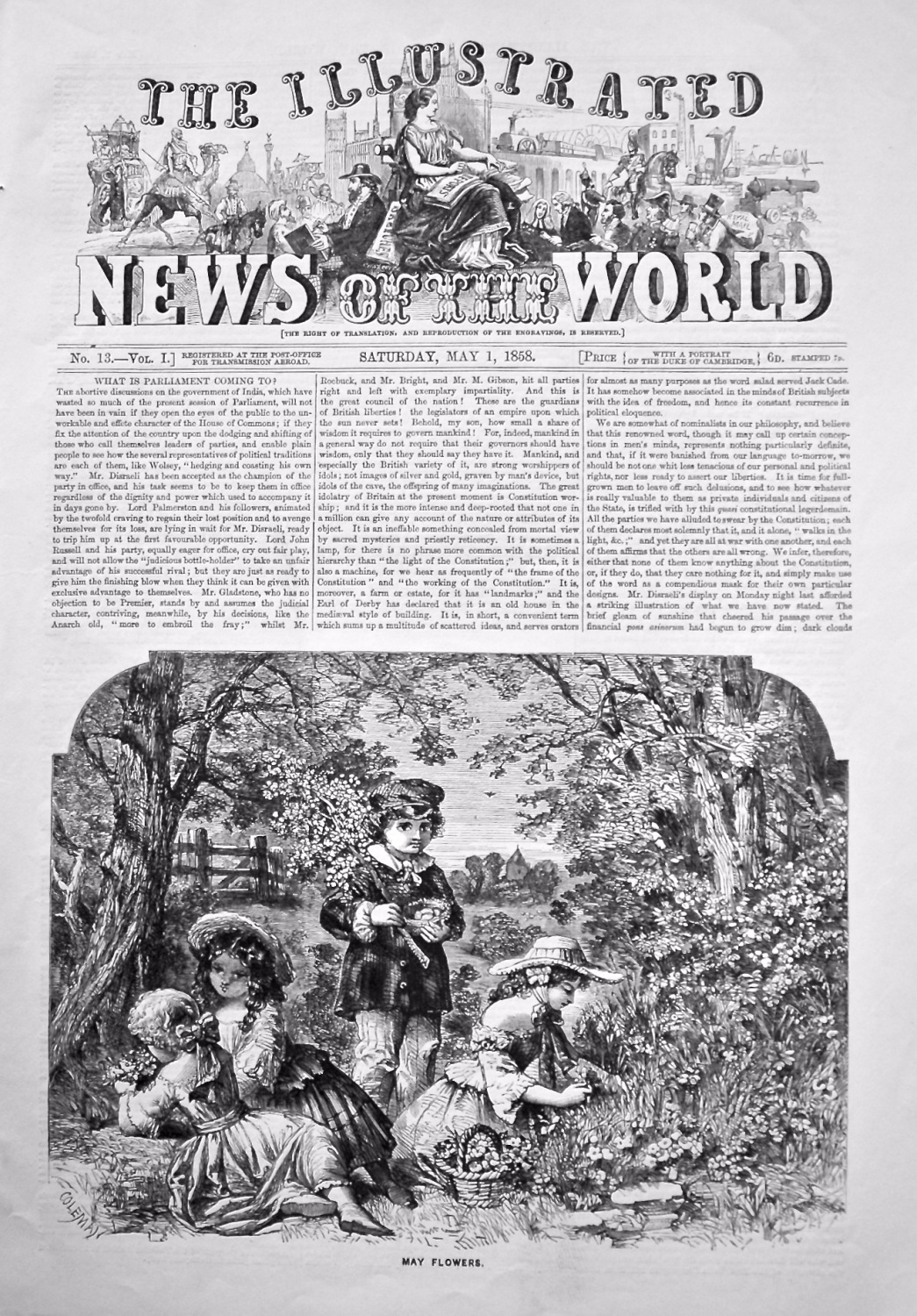 The Illustrated News of the World,  May 1st, 1858.