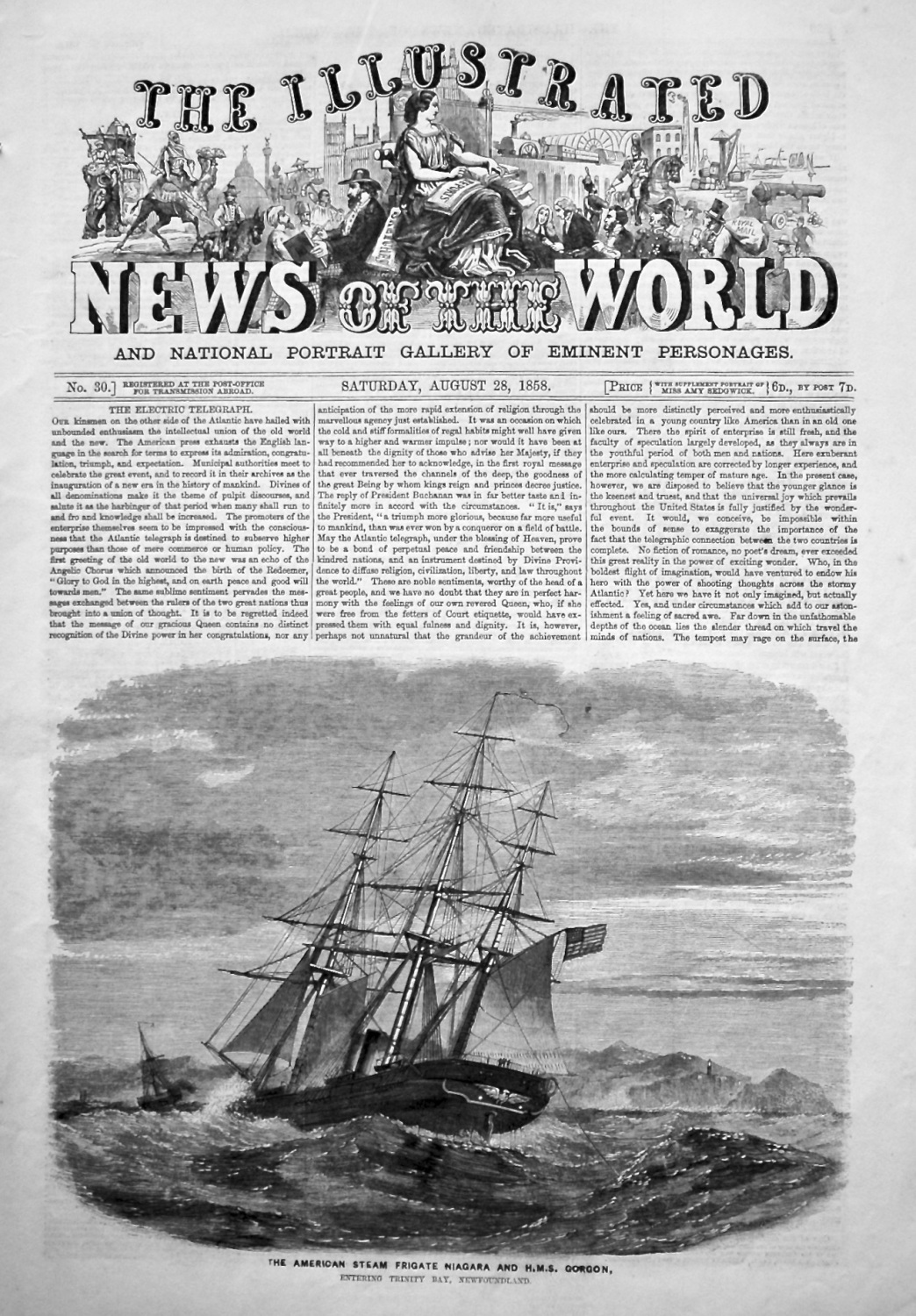 The Illustrated News of the World, August 28th, 1858.