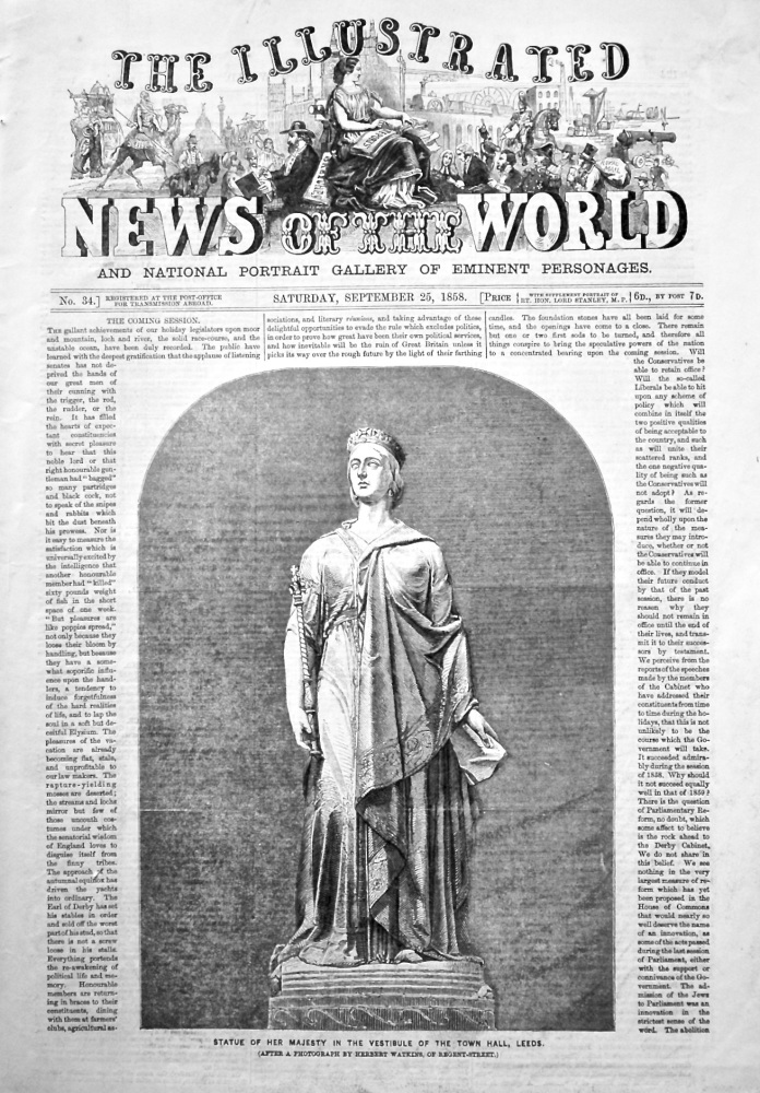 The Illustrated News of the World, September 25th, 1858.