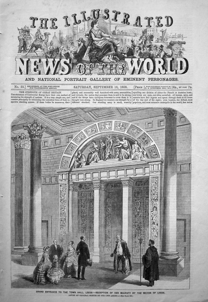 The Illustrated News of the World, September 18th, 1858.