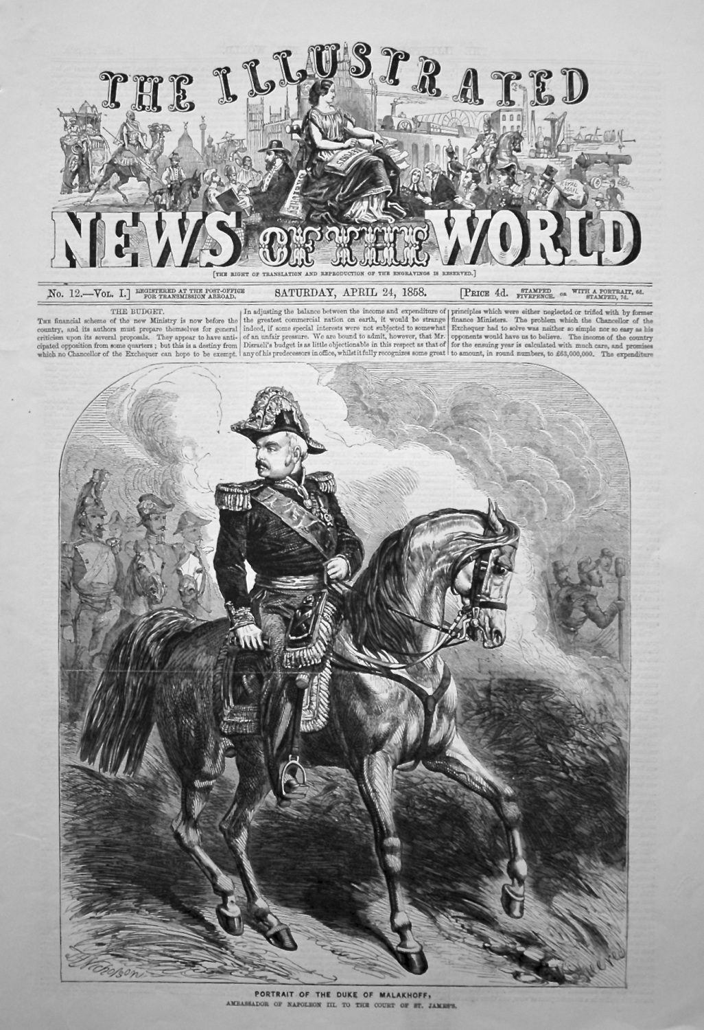 The Illustrated News of the World, April 24th, 1858.