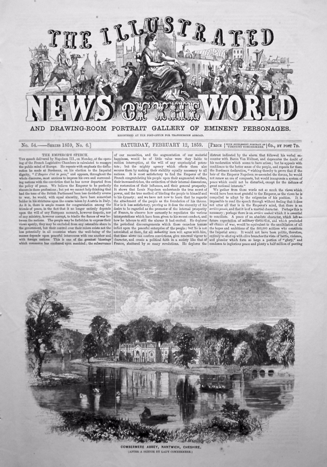 The Illustrated News of the World, February 12th, 1859.