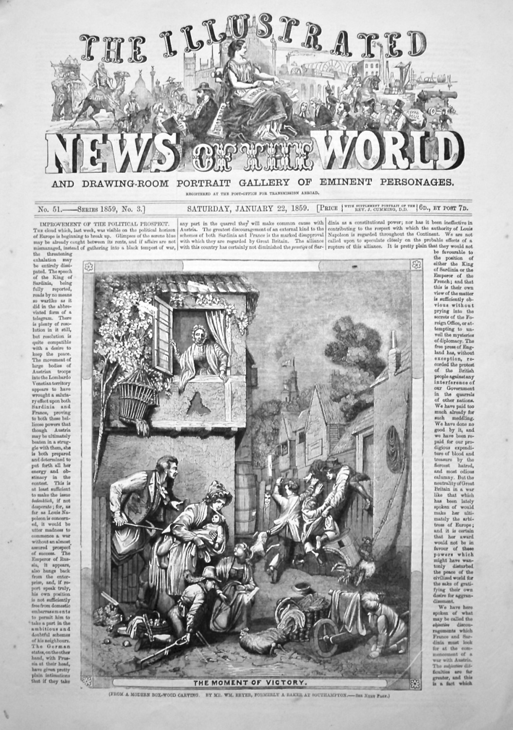 The Illustrated News of the World, January 22nd, 1859.