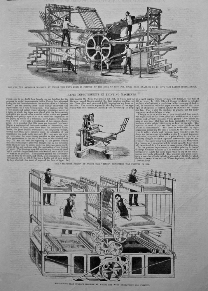 Rapid Improvements in Printing Machines. 1858.