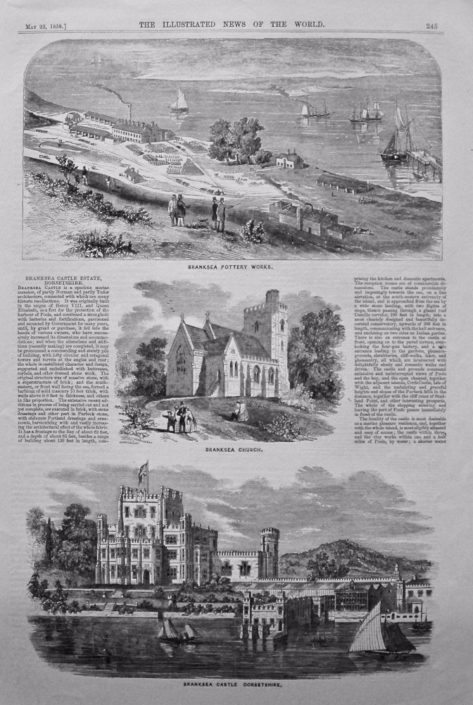 Branksea Castle Estate, Dorsetshire.  1858.