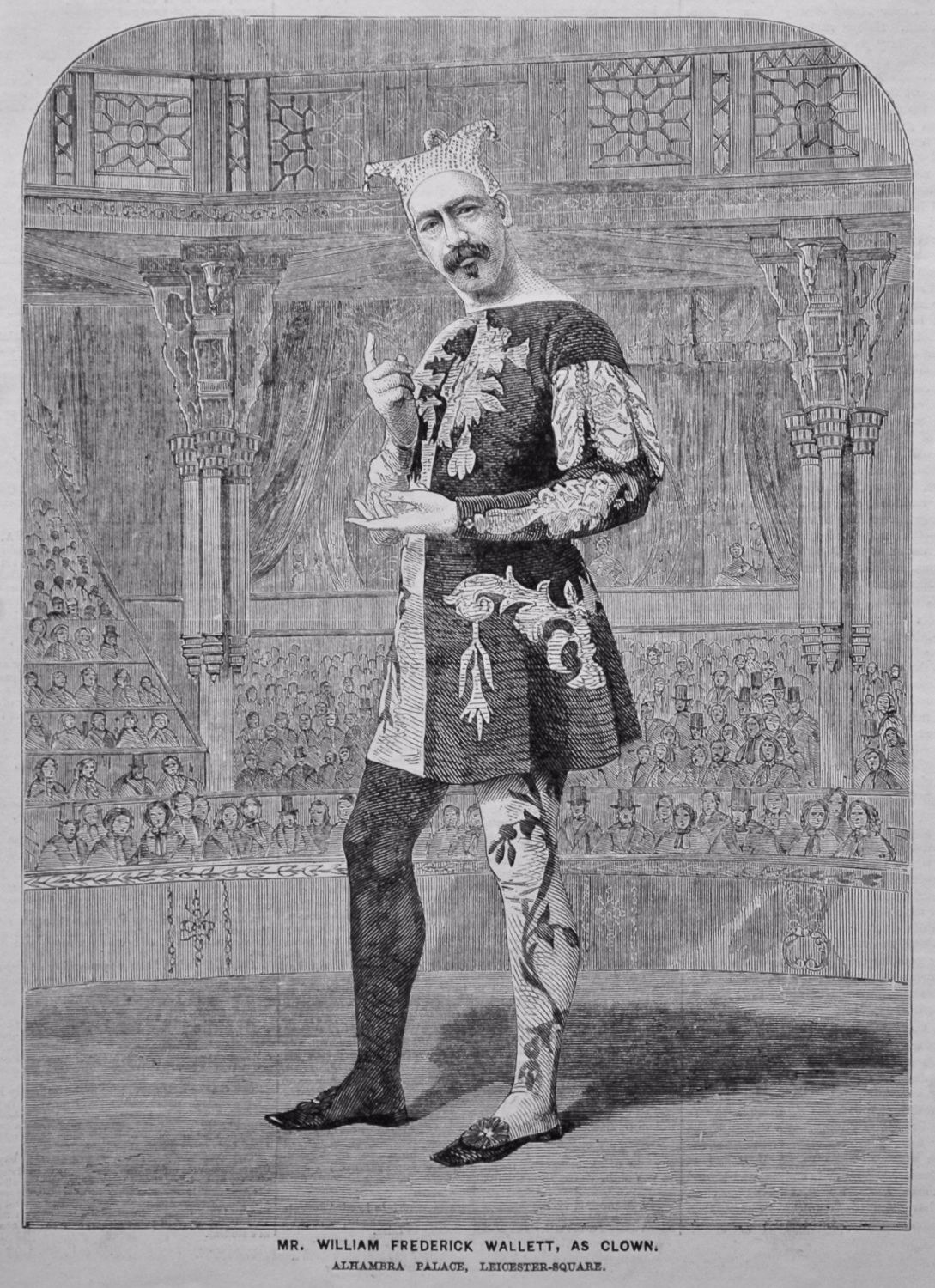 Mr. William Frederick Wallett, as Clown. Alhambra Palace, Leicester-Square.