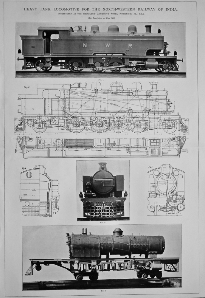 Heavy Tank Locomotive for the North-Western Railway of India.  1901.