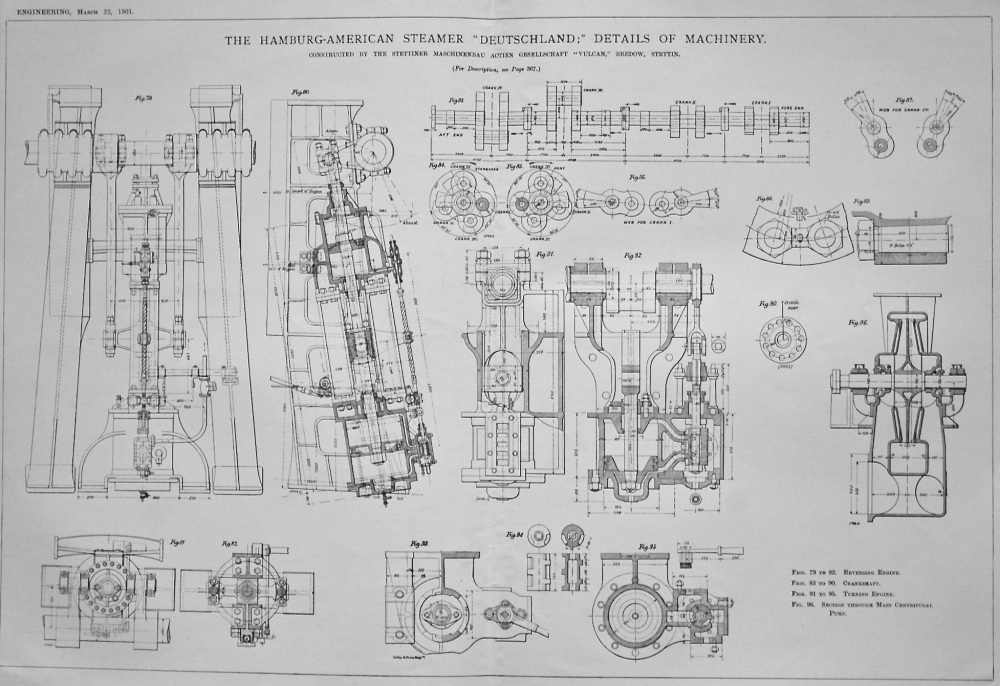 The Hamburg-American Steamer "Deutschland" ; Details of Machinery. 1901.
