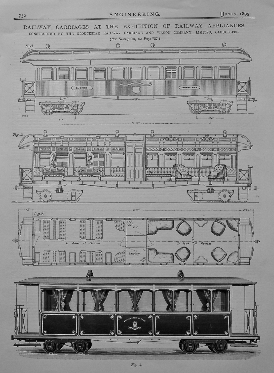 Railway Carriages at the Exhibition of Railway Appliances. 1895.