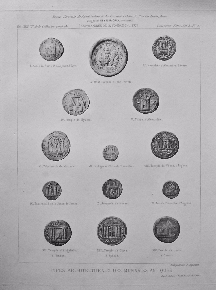Types Architecturaux Des Monnaies Antiques. 1877.