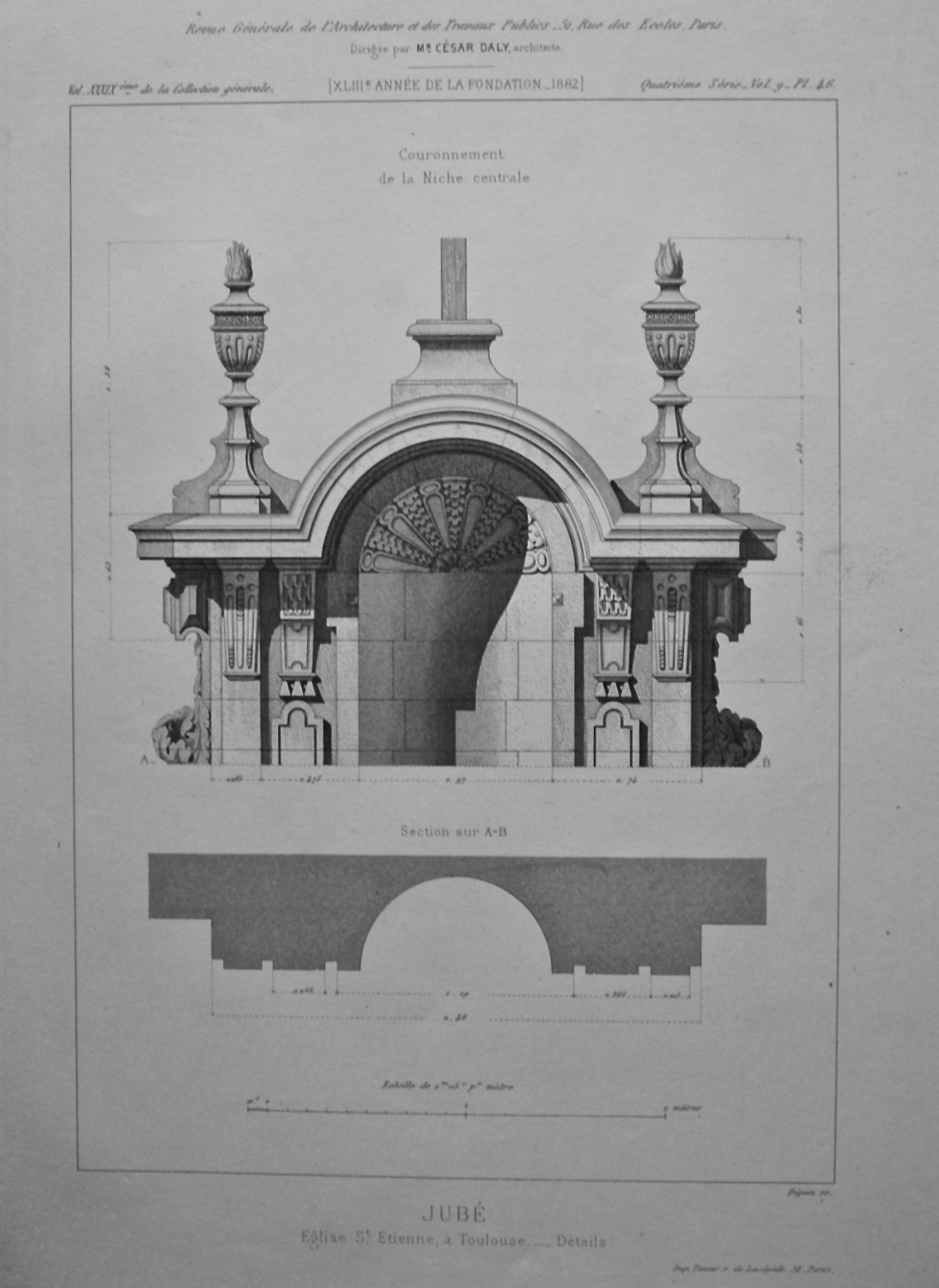 June. Eglise St. Etienne, a Toulouse. _ Details.  1882.