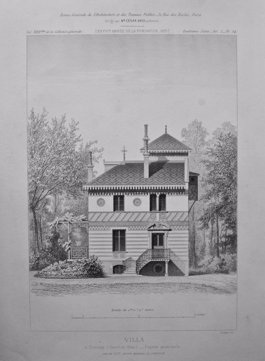 Villa, a Croissy (Seine-et-Oise)_ Facade principale. 1875.
