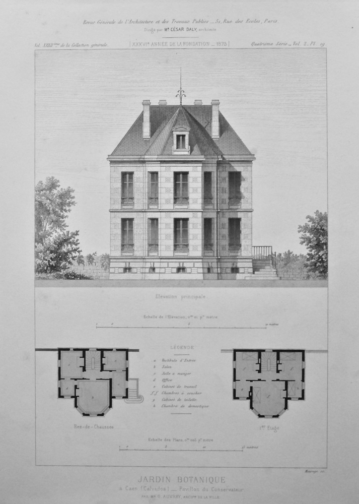 Jardin Botanique, a Caen (Calvados) _ Pavillon du Conservateur. 1875.