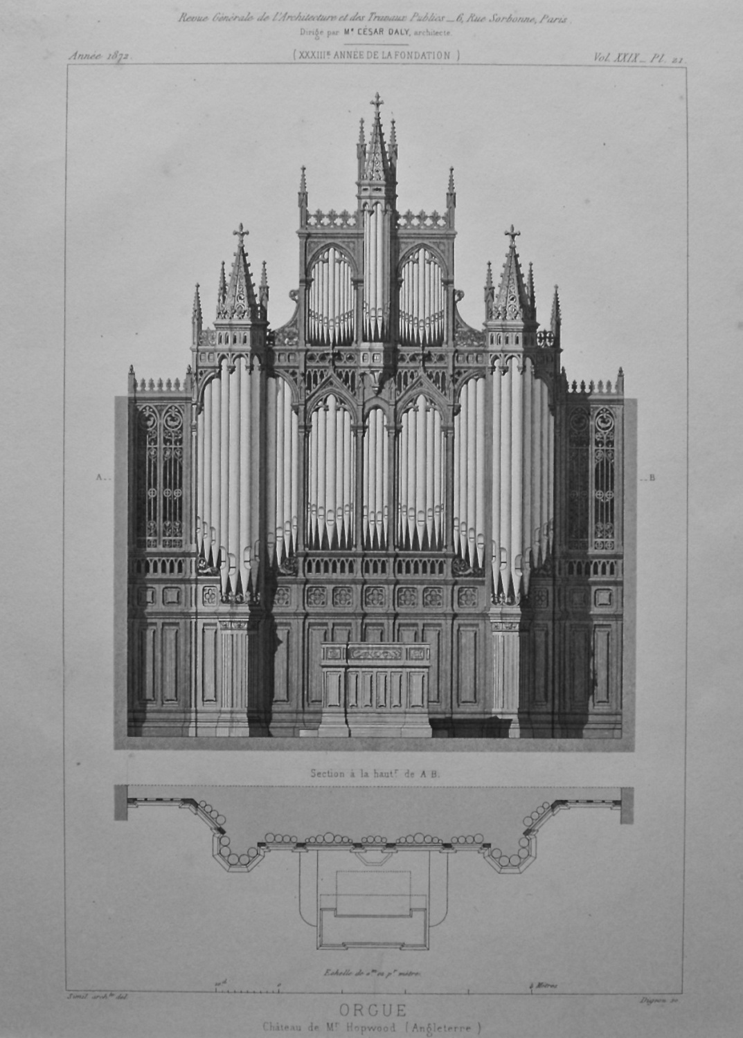 Orgue. Chateau de Mr. Hopwood (Angleterre). 1872.