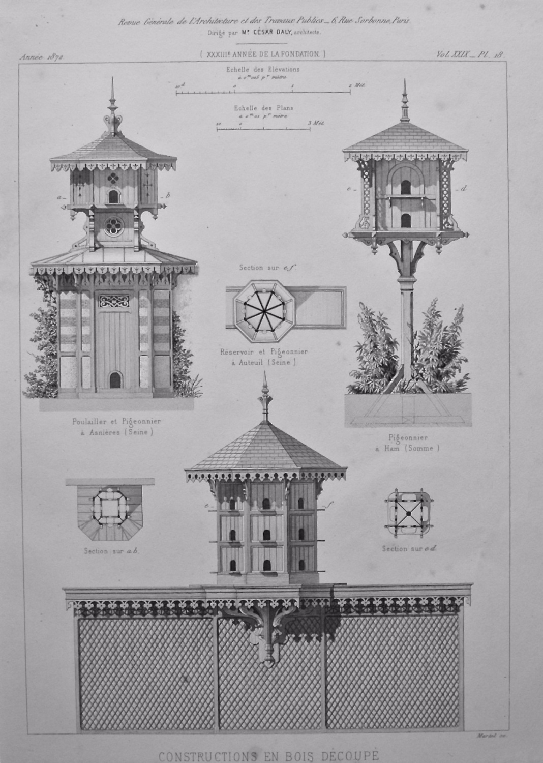 Constructions en Bois Decoupe. 1872.