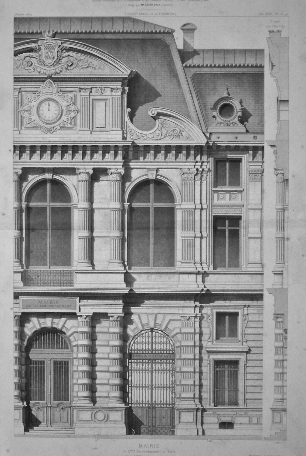 Mairie, du 4 eue Arrondissement, a Paris. 1872.