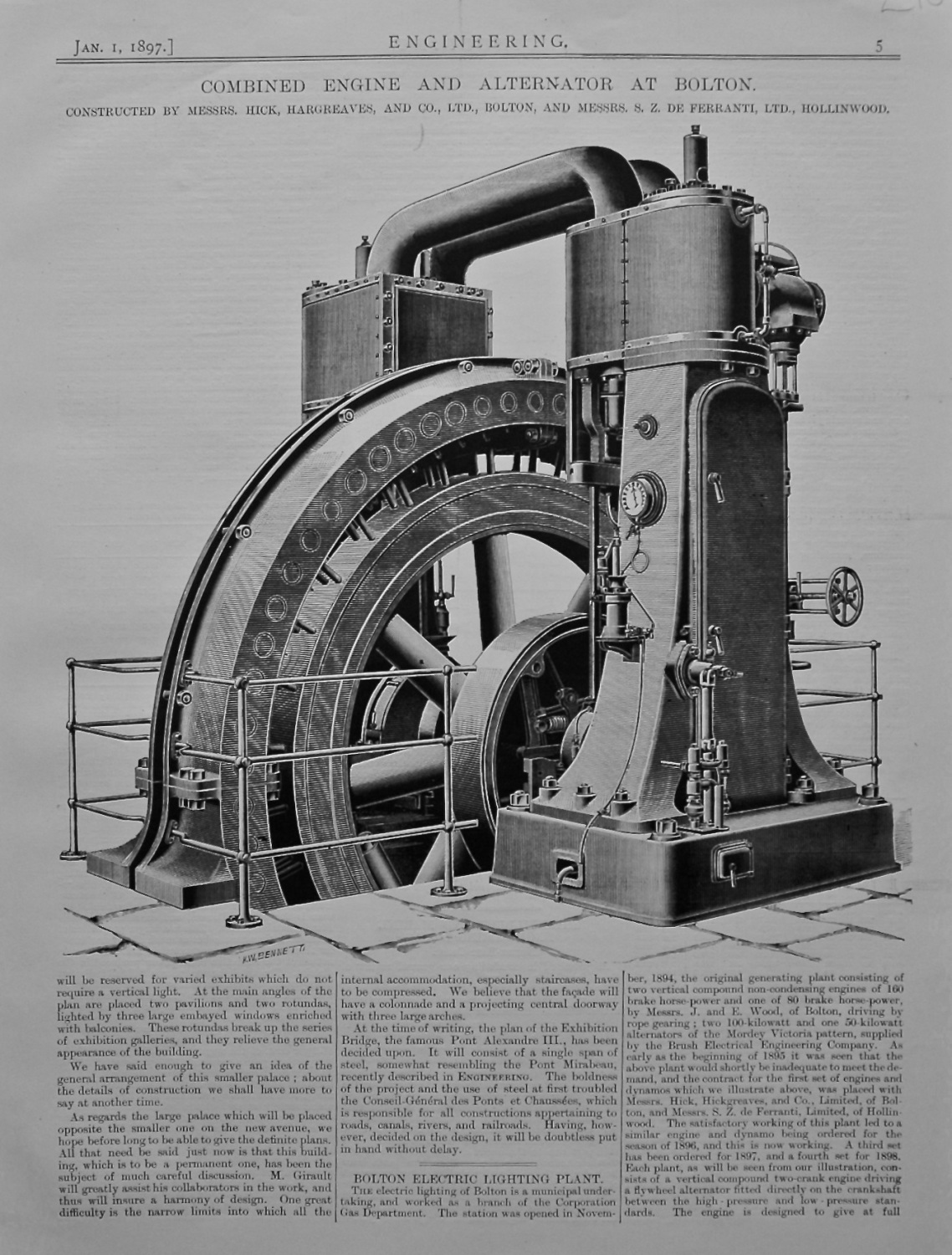 Combined Engine and Alternator at Bolton. 1897.