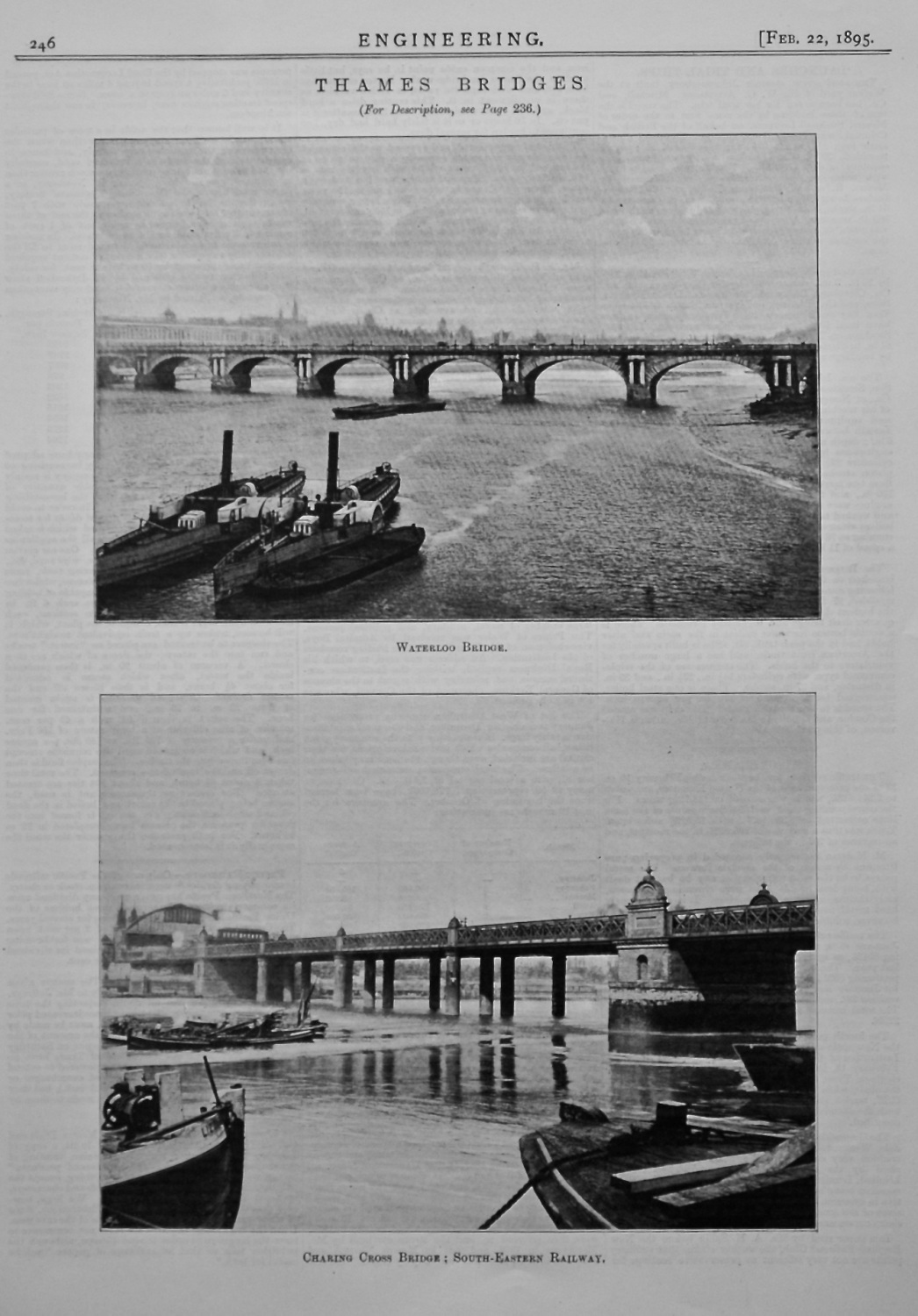 Thames Bridges : Waterloo Bridge & Charing Cross Bridge, South-Eastern Rail