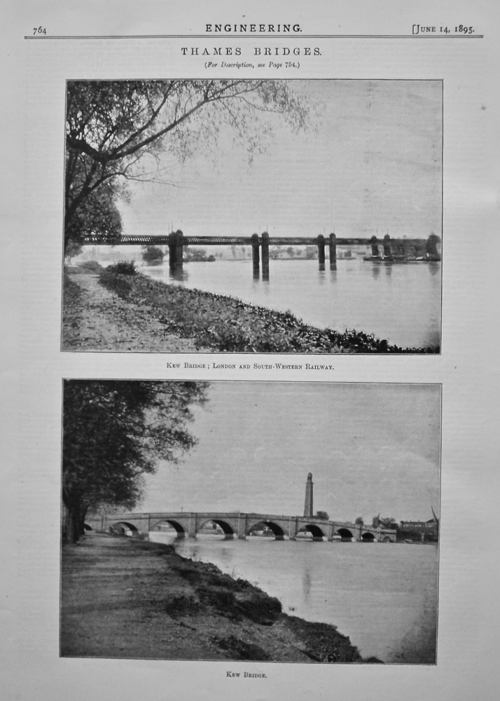 Thames Bridges : Kew Bridge ; London and South-Western Railway. & Kew Bridge.