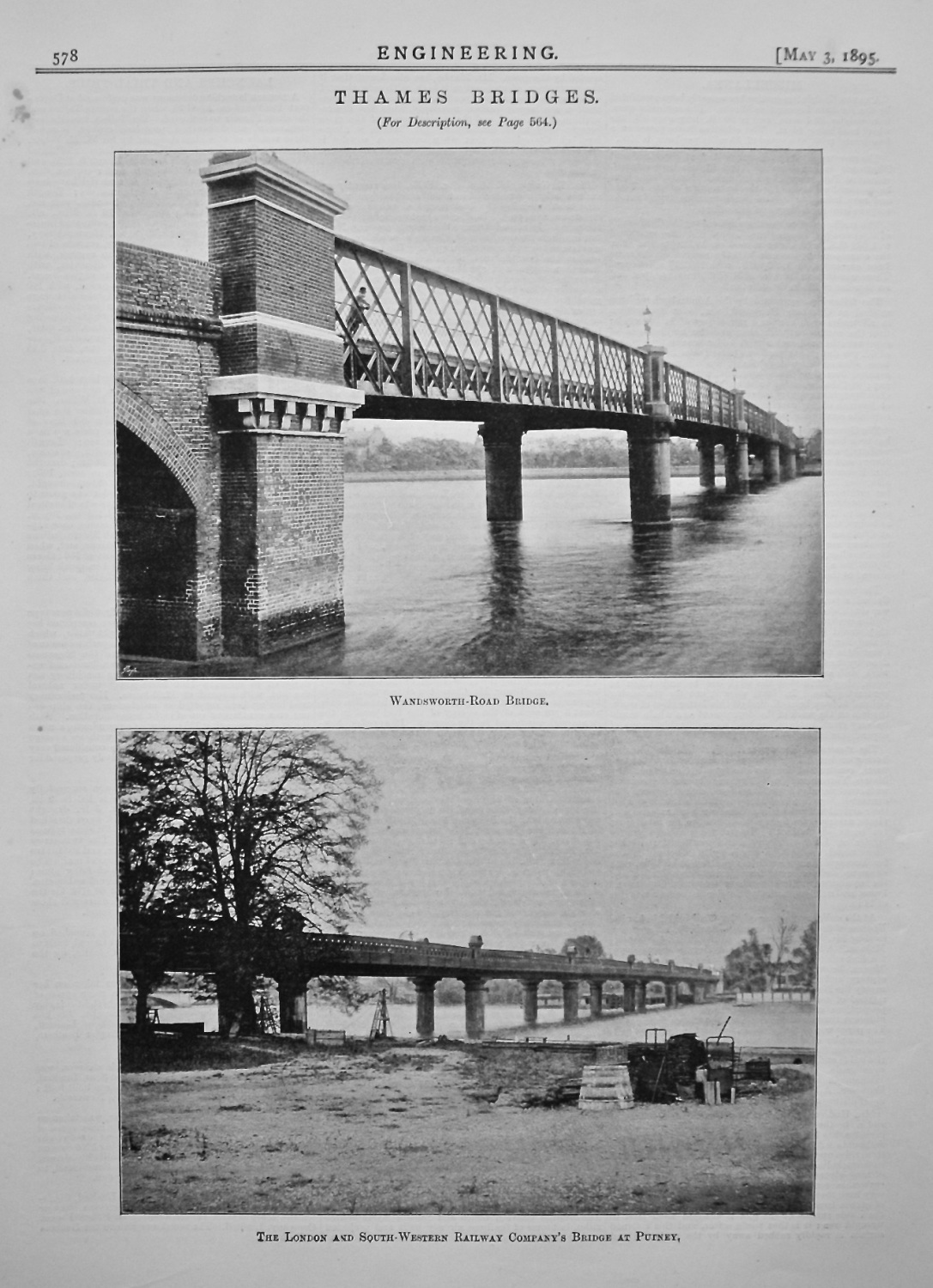 Thames Bridges : Wandsworth-Road Bridge, and The London and South-Western R