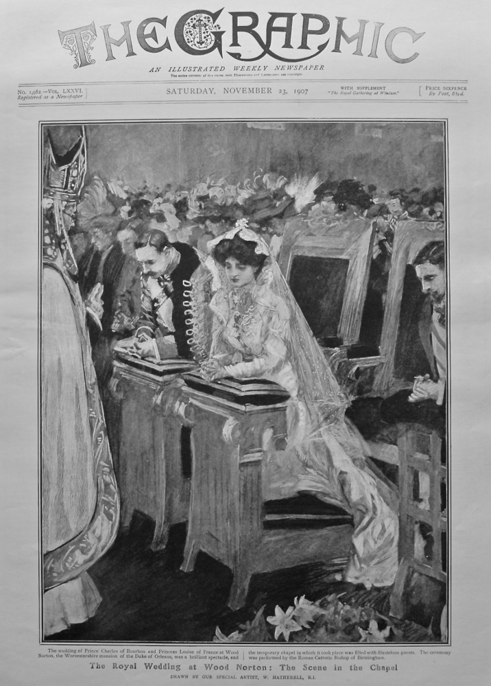 The Royal Wedding at Wood Norton : The Scene in the Chapel. 1907.