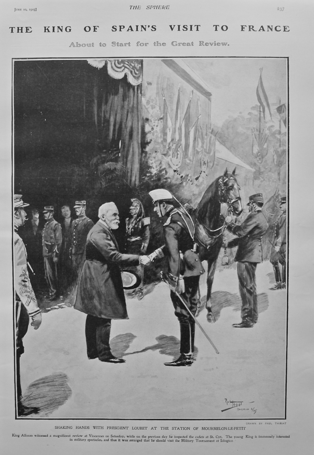 The King of Spain's Visit to France. 1905.
