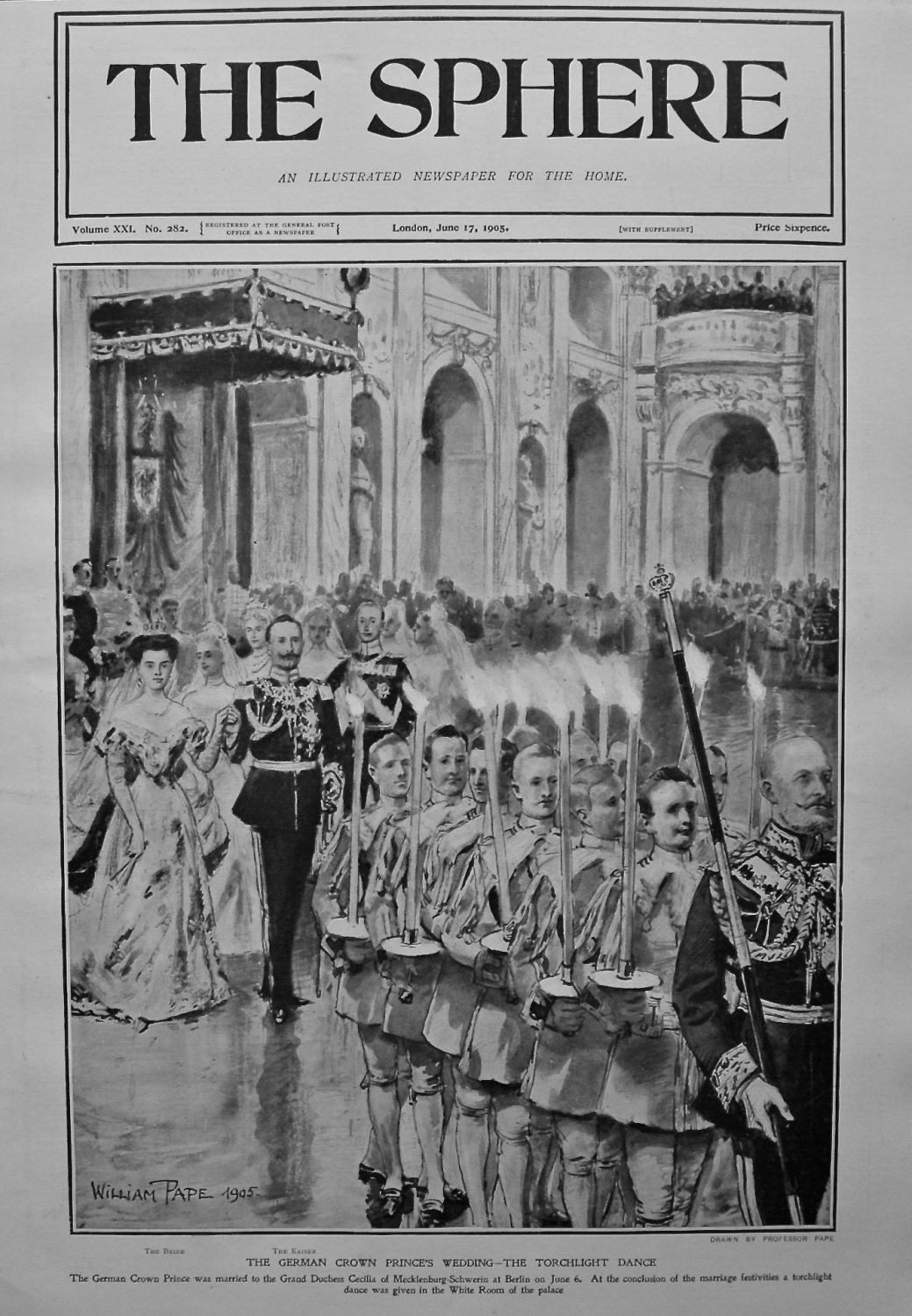 The German Crown Prince's Wedding - The Torchlight Dance. 1905.