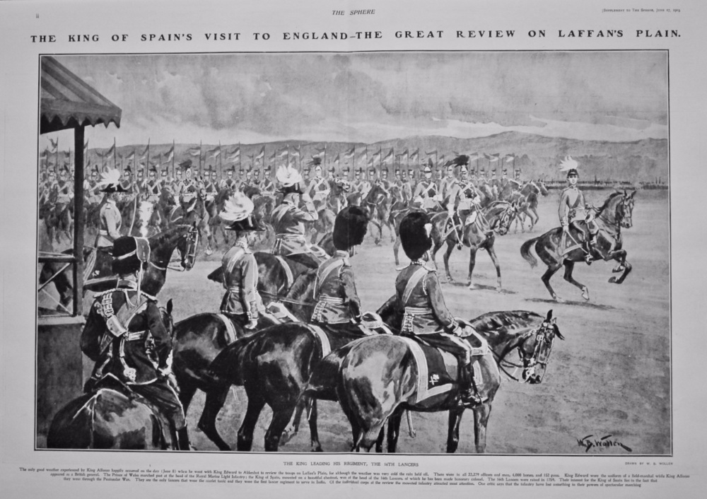 The King of Spain's Visit to England - The Great Review on Laffan's Plain. 1905.