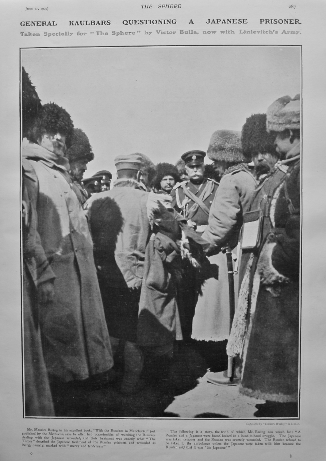 General Kaulbars Questioning a Japanese Prisoner. 1905.