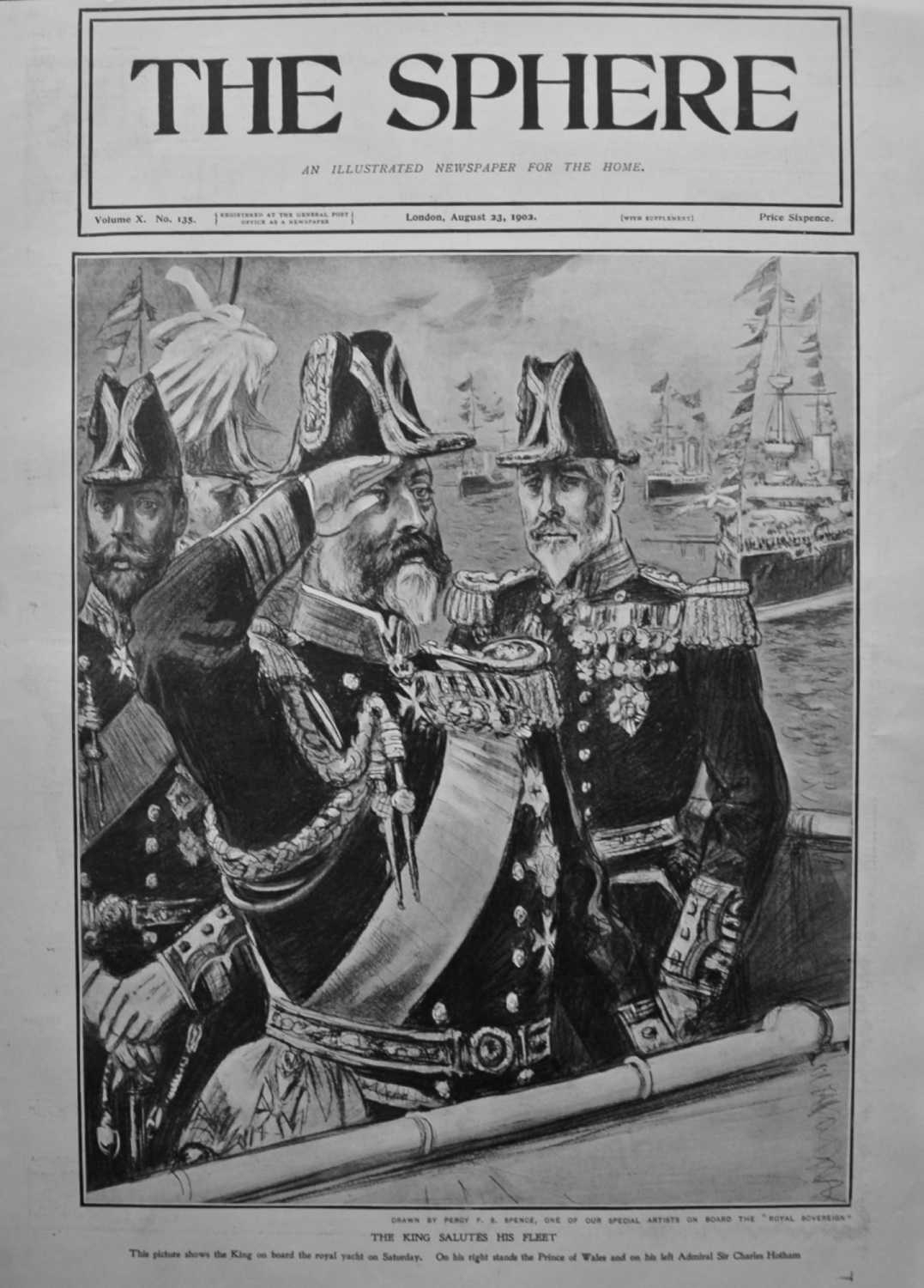 The King Salutes His Fleet. 1902.