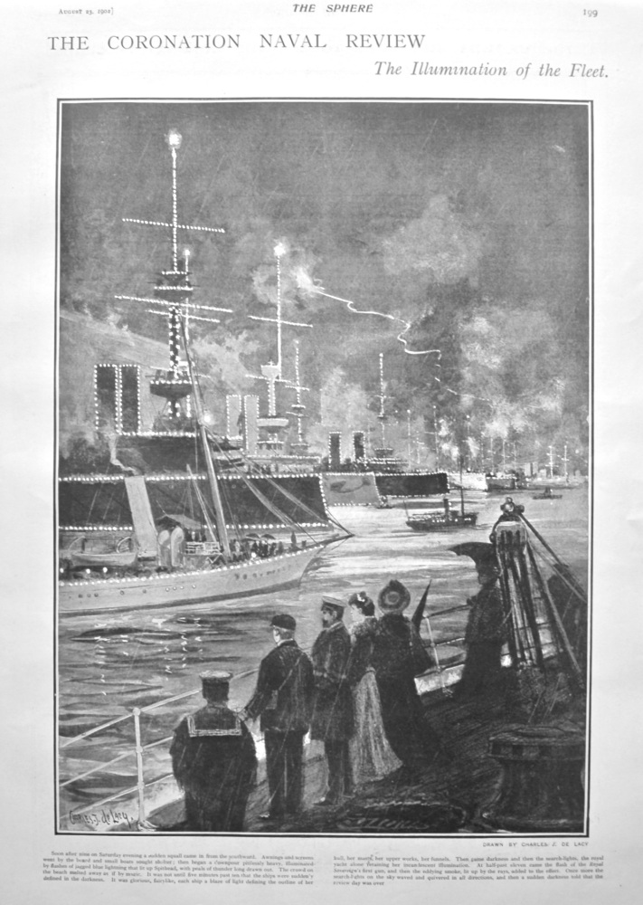 The Coronation Naval Review : The Illumination of the Fleet.  1902.