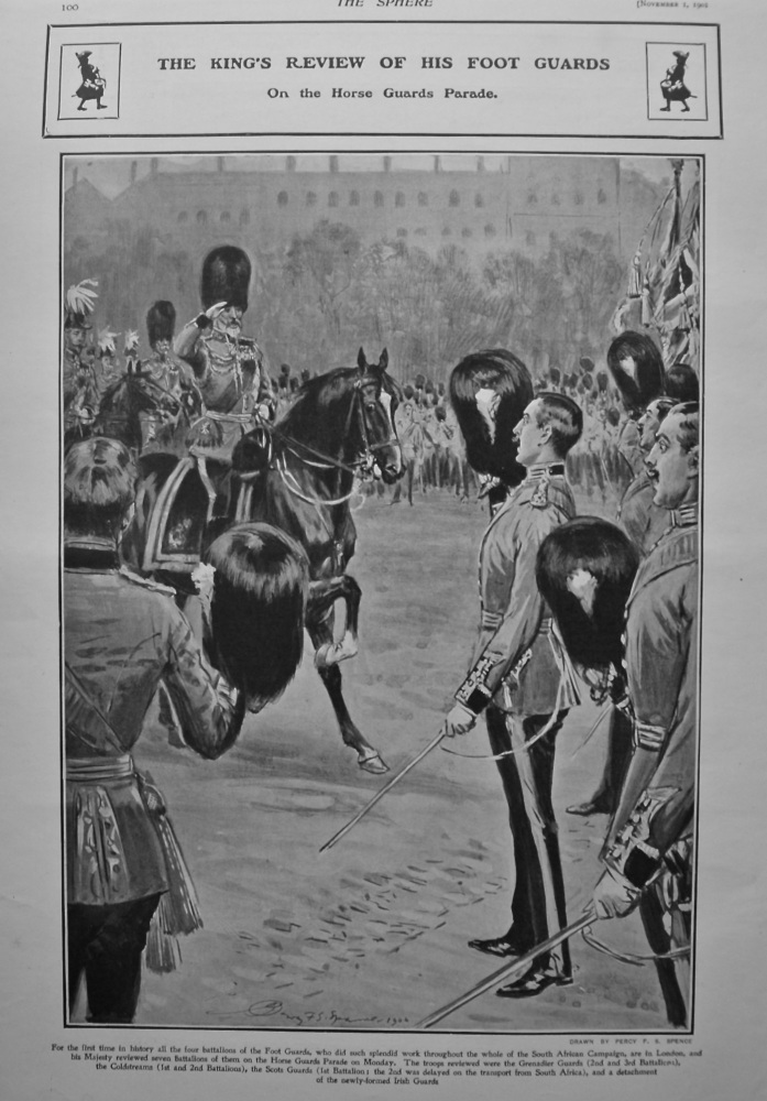 The King's Review of His Foot Guards on the Horse Guard's Parade.