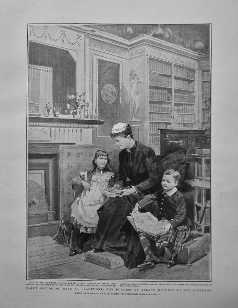 Happy Childhood Days at Claremont : The Duchess of Albany Reading to her Children. 1904.
