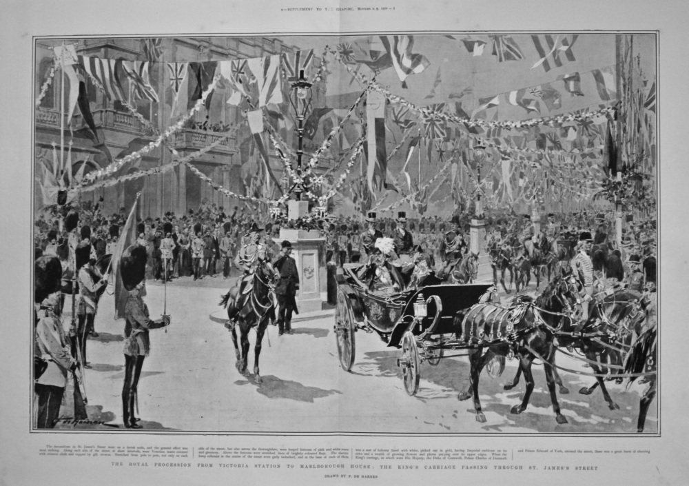 The Royal Procession from Victoria Station to Marlborough House : The King'