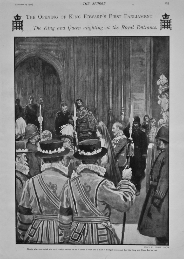 The Opening of King Edward's First Parliament. 1901.